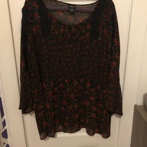 Torrid floral sheer blouse